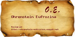 Ohrenstein Eufrozina névjegykártya